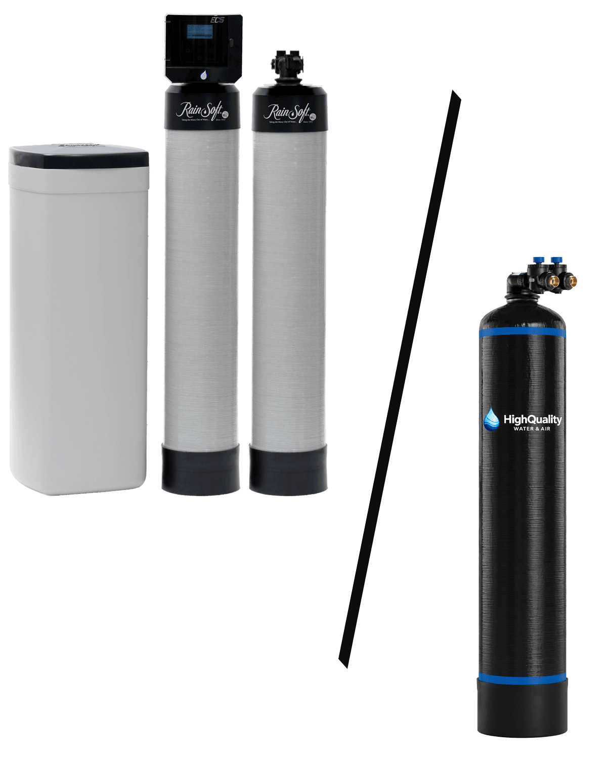 Choice of RainSoft EC5 water conditioner or salt-free conditioner with carbon filtration