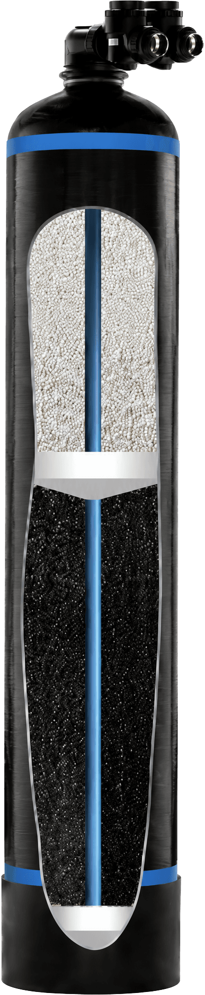 HQWAA Salt-Free Conditioner + Carbon Filtration cutaway