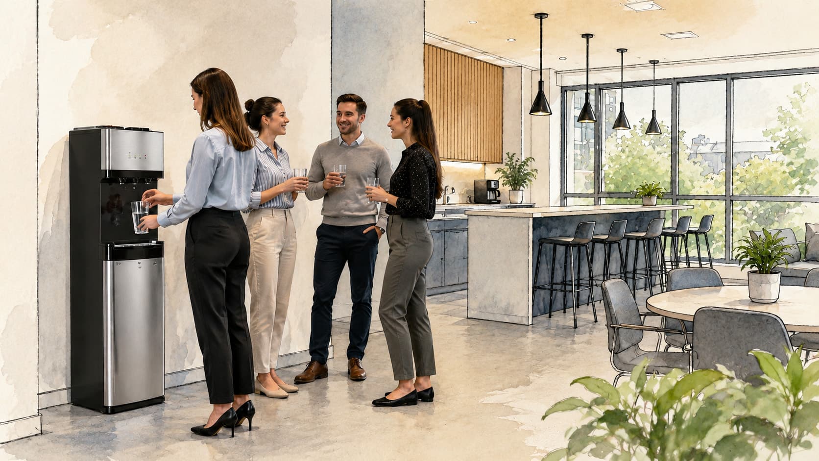 Office space with fresh water