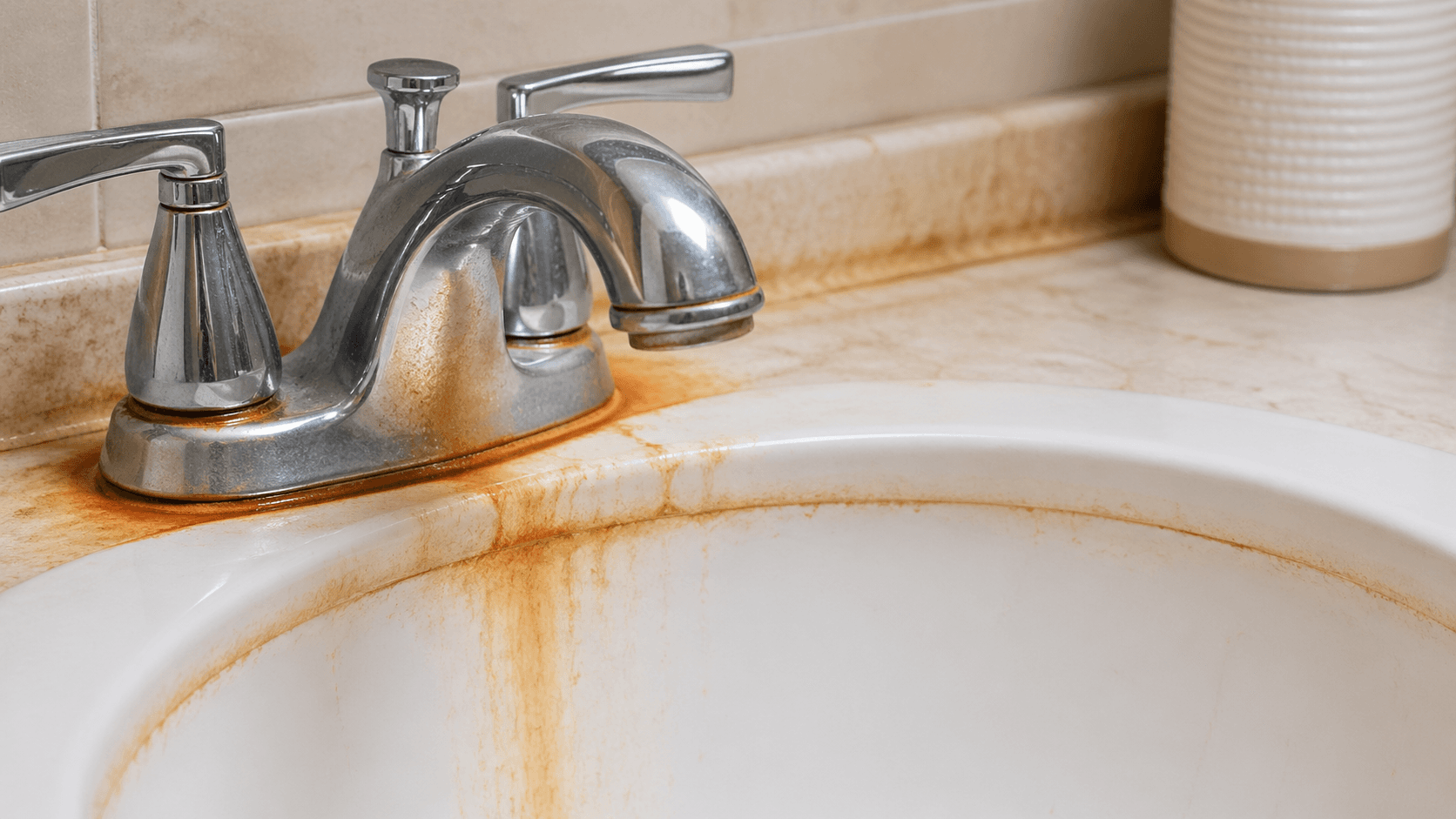 Stained water fixtures