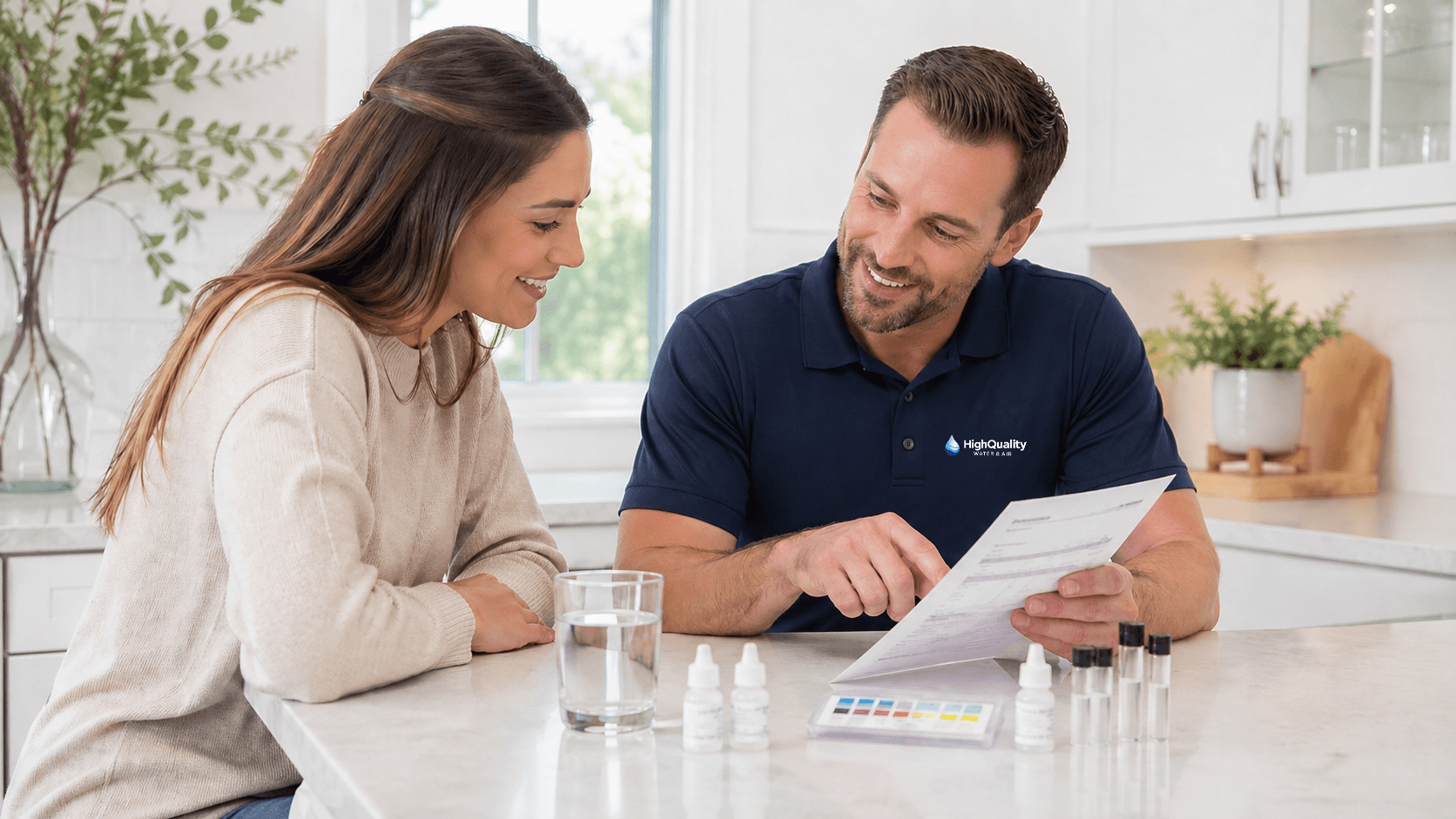 Complimentary water test process